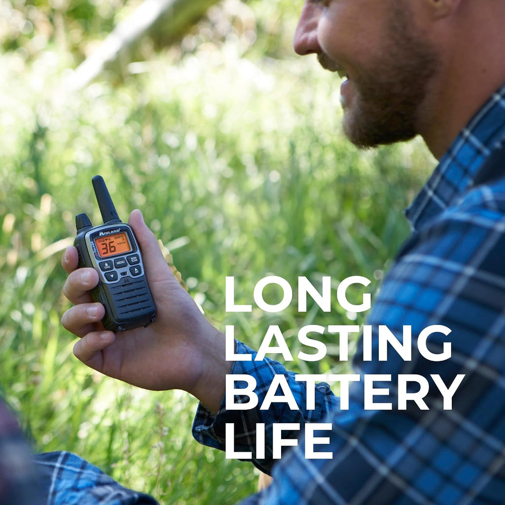 T77VP5 X-Talker FRS Walkie Talkie, Black | Licence Free, Up to 38 Mile Radius, 36 Channels, 121 Privacy Codes