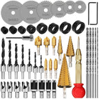 LAMPTOP 47 Pcs Woodworking Tools and Accessories Countersink Drill Bit Set