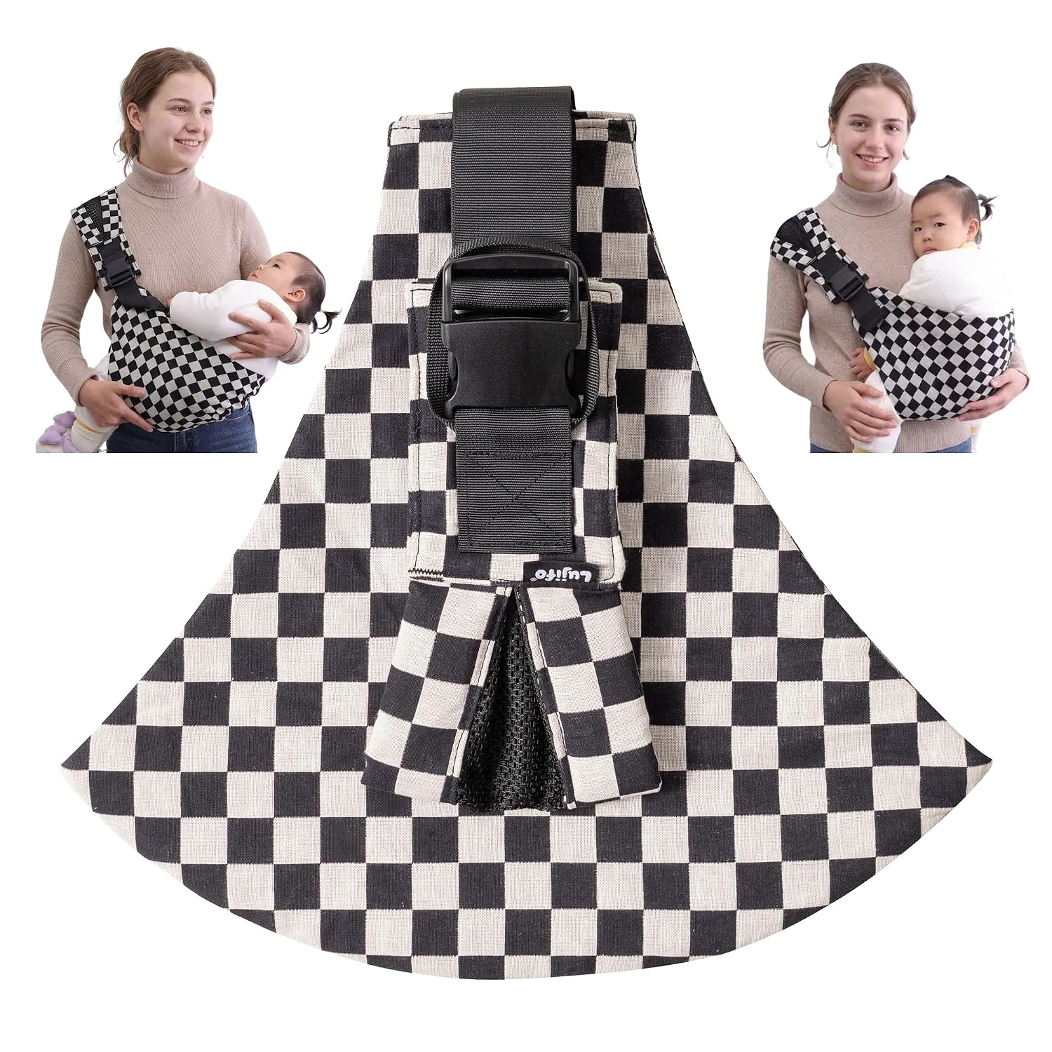 Baby Sling Carrier, Premium Cotton Blend Baby Carrier for Toddlers, Adjustable & Breathable Toddler Carrier with