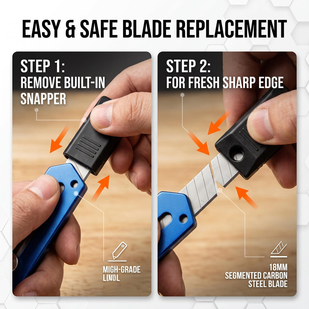 2-Pack Stainless Steel Retractable Utility Knife Box Cutter
