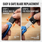 2-Pack Stainless Steel Retractable Utility Knife Box Cutter