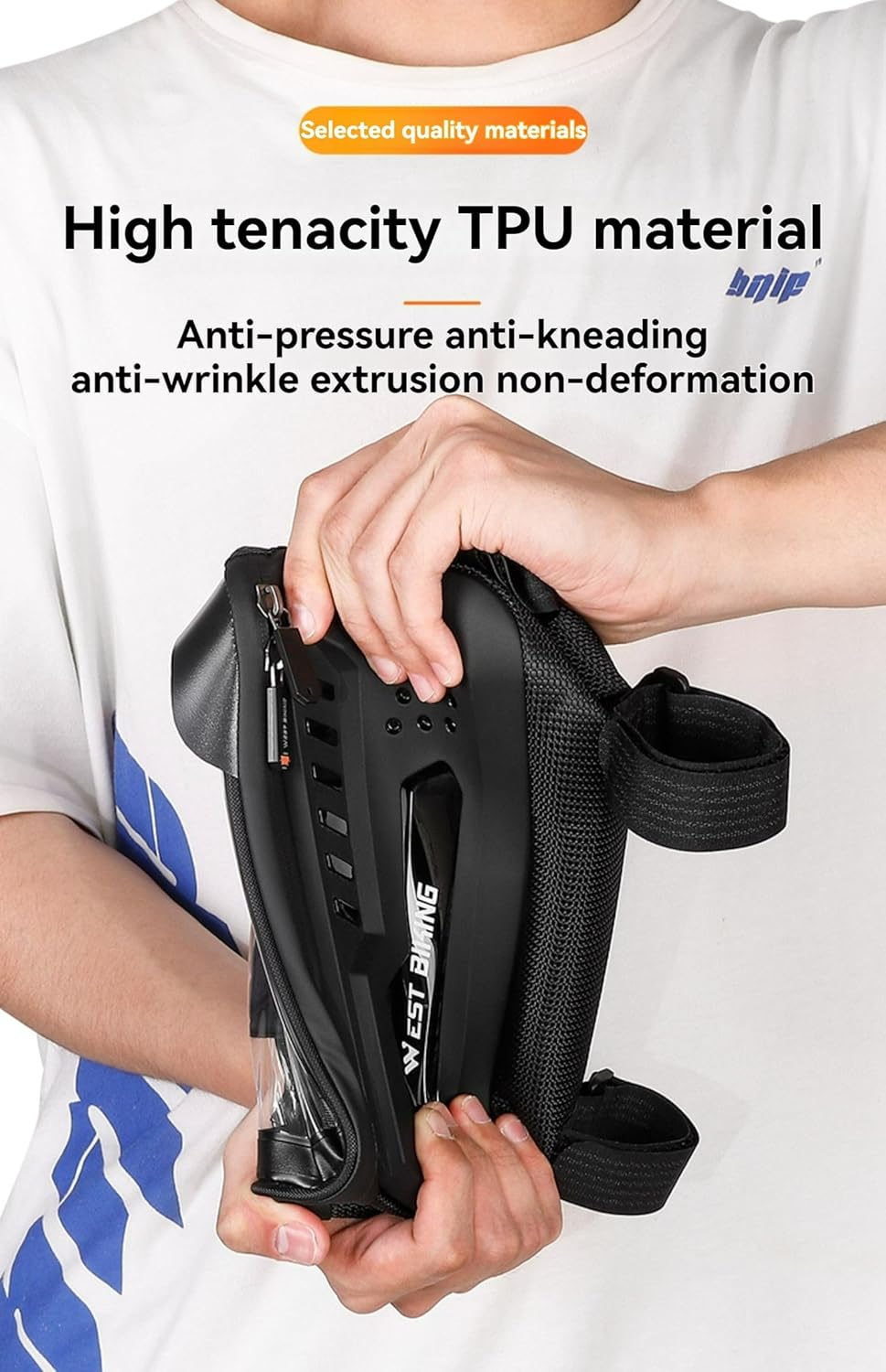 Bicycle Bag Front Beam Mount Hardshell & Versatile 2L Capacity Water-Resistant Sun-Shielded Shockproof