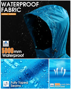 Men's Rain Jacket Waterproof Lightweight Packable Raincoat
