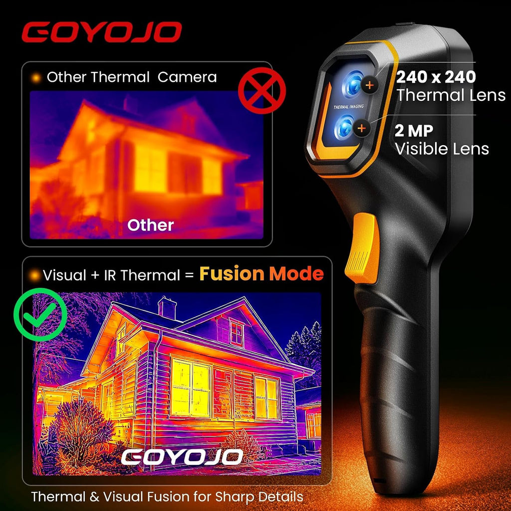 GH192 Thermal Imaging Camera 240X240 Super IR Resolution with 2MP Visual Camera and Fusion Imaging, 25Hz Handheld