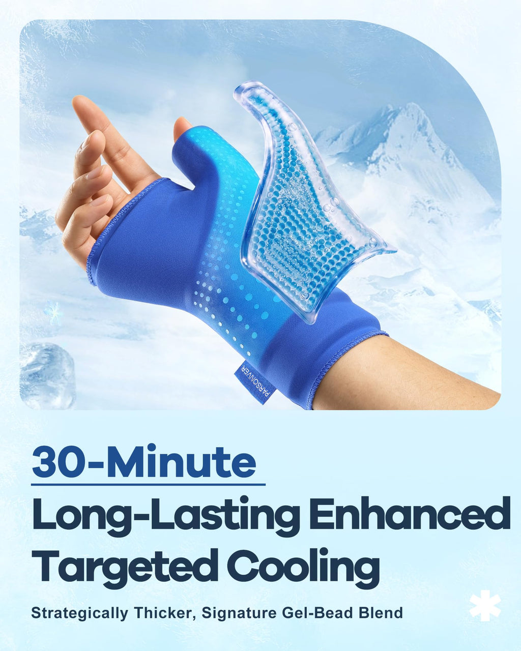 Wrist Thumb Ice Pack Wrap, 30-Min Long-Lasting Enhanced Targeted Cooling