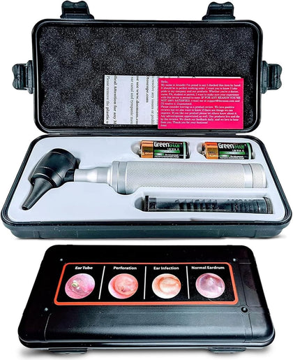 5th Gen Dr Mom Professional Otoscope - Full-Size with Our Largest Lens, Complete with Batteries and Hard Travel Case