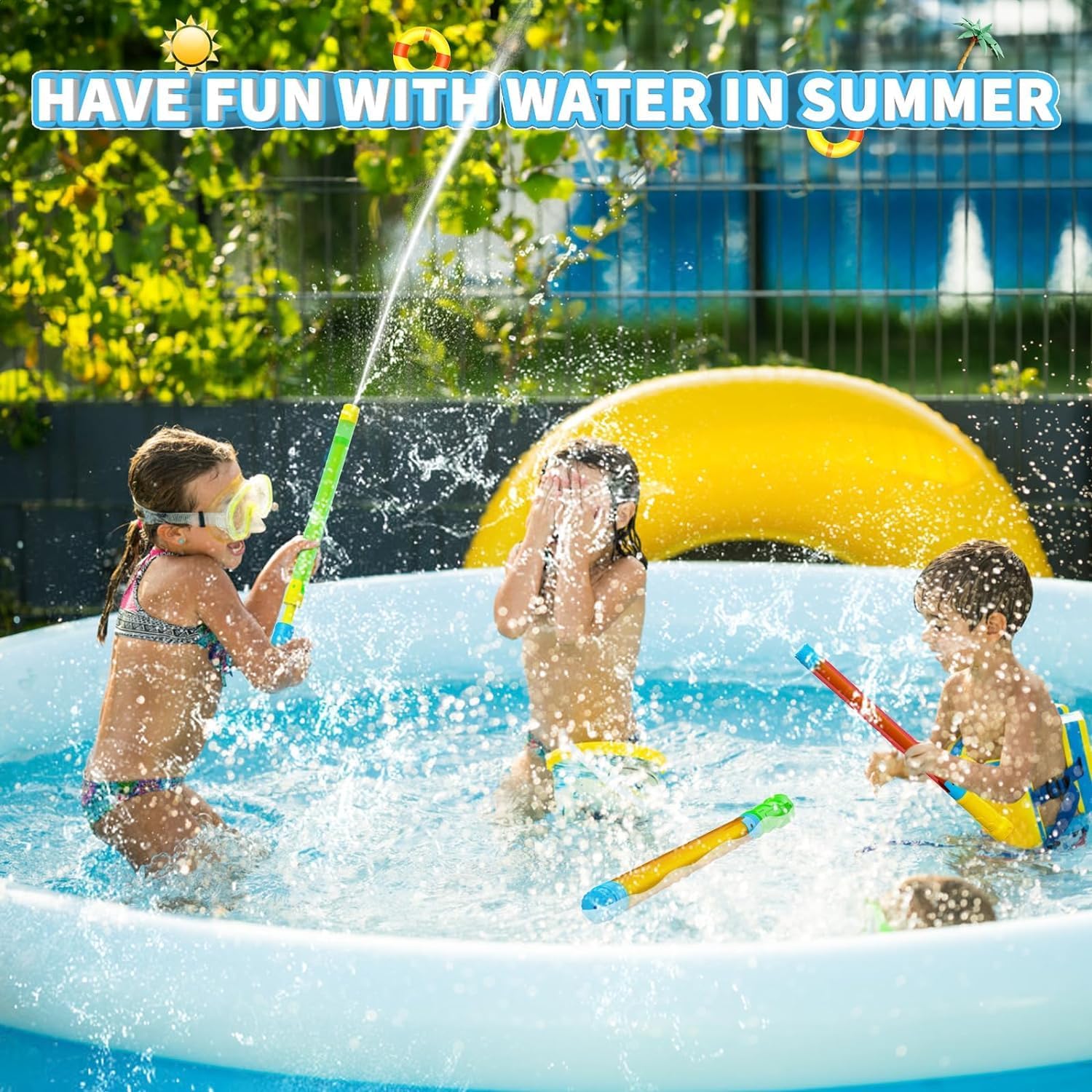6 Pack Water Gun, Water Blaster for Kids & Adults | Shoot Up to 40 ft, Bulk Water Squirt Guns, Water Guns for