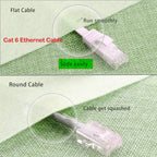 Cat 6 Ethernet Cable 50 ft White - Flat Internet Network LAN Patch Cords – Solid Cat6 High Speed Computer Wire with