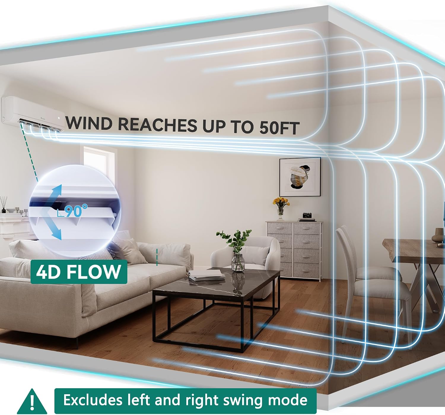 21 SEER2 12000 BTU Mini Split AC/Heating System, Wifi Enabled 208-230V Pre-charged Inverter AC Cool Up to 750 Sq. Ft