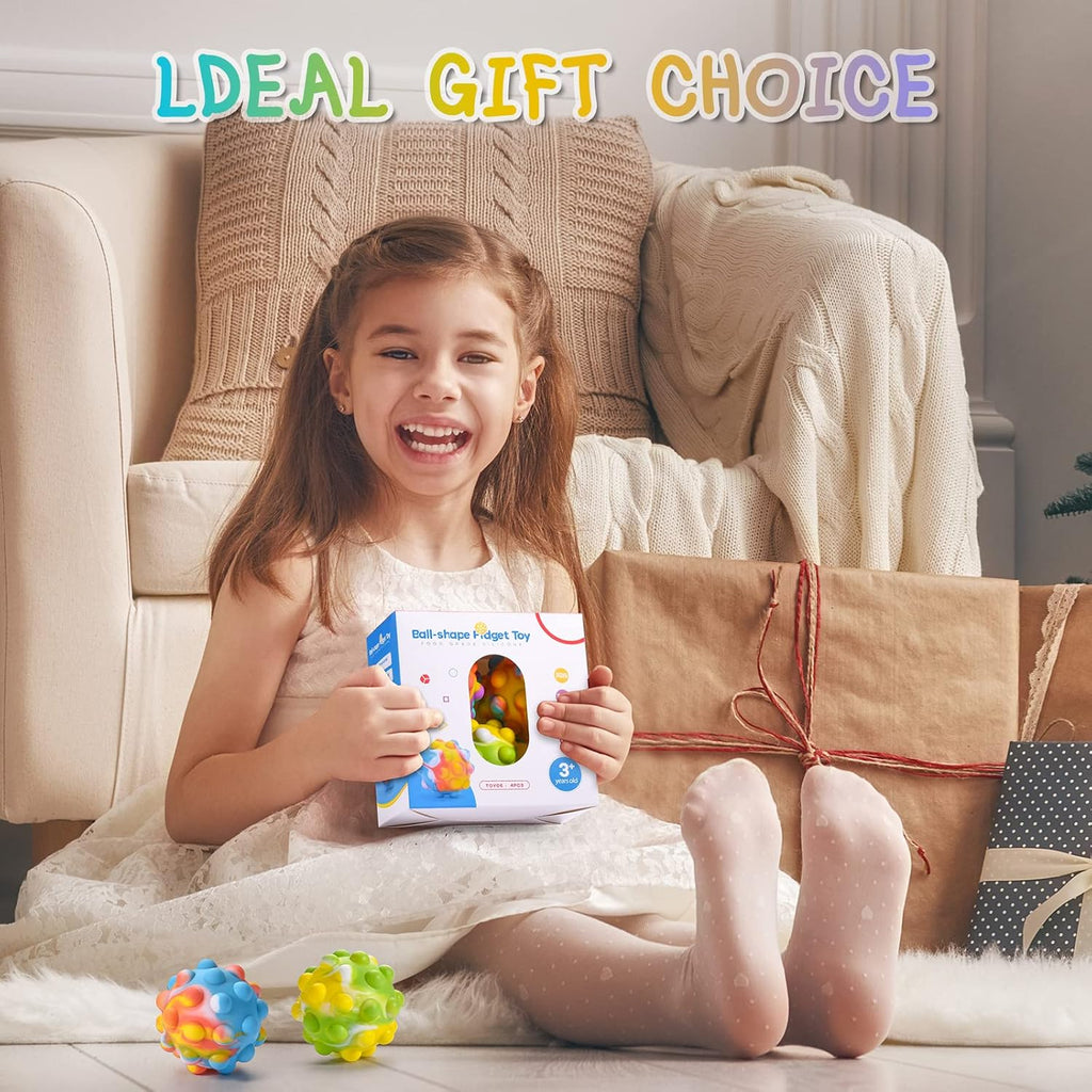 Pop It Stress Ball,Easter Basket Stuffers 3D Food-Grade Silicone,Anti-Anxiety Squeeze Sensory Toy for Kids Adults