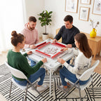 35" Mahjong Table 4Player Folding Card Table w/Cup Holders & Trays