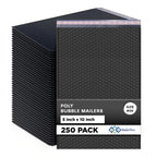 Black Bubble Mailers 5x10, Self Seal Poly Padded Envelopes #00, 250 Pack