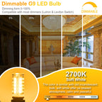 10 Pack Dimmable G9 LED Bulb 40W Equivalent 2700K Soft White