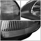 Pair Headlight Assembly Compatible With 1996-1998 Honda Civic, Black/Clear, HL-OH-HC96-BK-CL1
