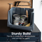 3-Pack Large Open Front Storage Bins, Gray