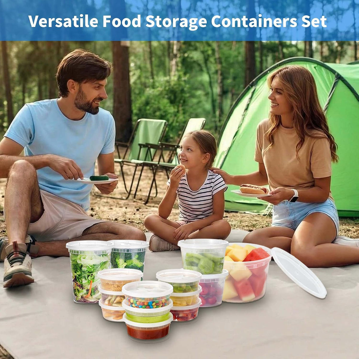 Plastic Deli Containers with Lids, 120 Sets 64 oz Leakproof Soup Cups