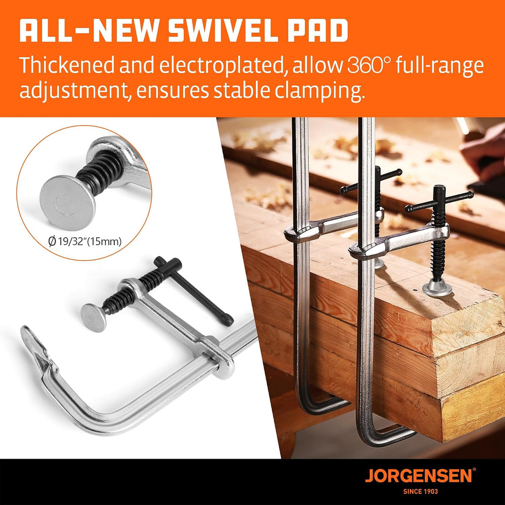 Bar Clamps, 12-Inch Light-duty Drop Forged Steel Bar Clamps for Woodworking and Welding, 2 Pack