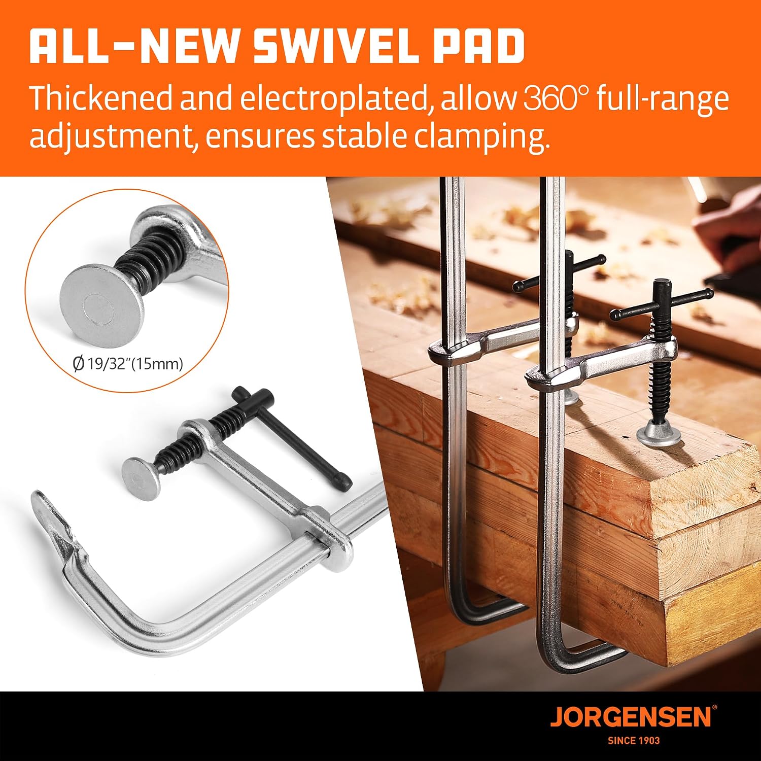 Bar Clamps, 12-Inch Light-duty Drop Forged Steel Bar Clamps for Woodworking and Welding, 2 Pack