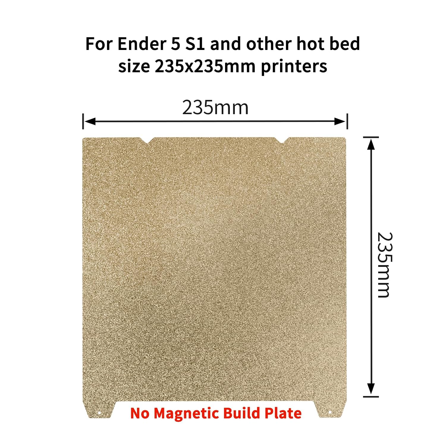 Double Sided Textured PEI Sheet 235x235mm, Flexible PEI Spring Steel (No Magnetic Build Plate) for Creality