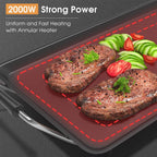 35" Large Electric Griddle, Nonstick Teppanyaki Grill, 2000W