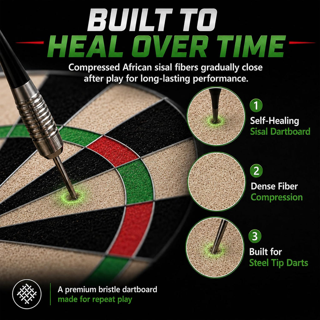 Viper Slash Regulation Professional Bristle Sisal Steel Tip Dartboard | WDF Accredited, 17.75 Inch Face, Self-Healing