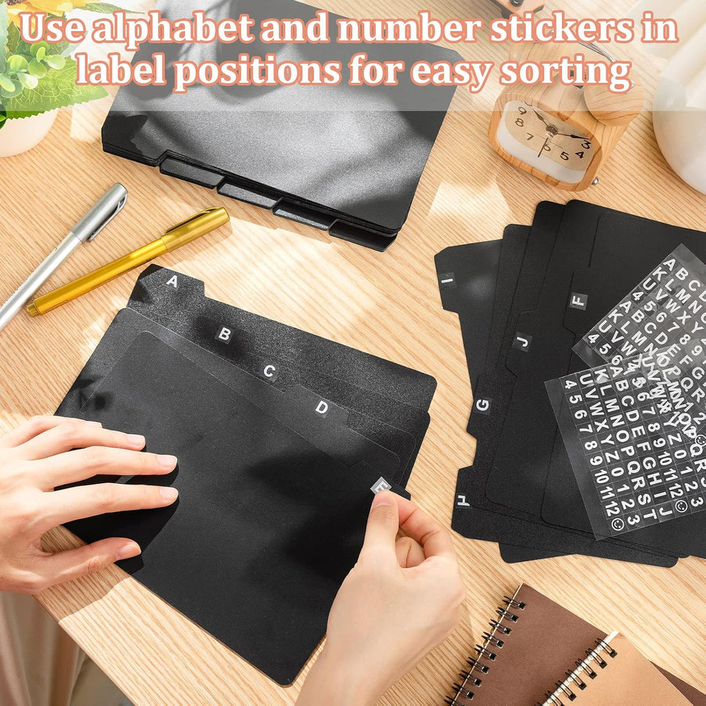 50 Pcs Index Card Dividers 5 x 8 Inch Index Card Dividers with Cards Guides with 2 Pcs A-Z Alphabet Number Stickers