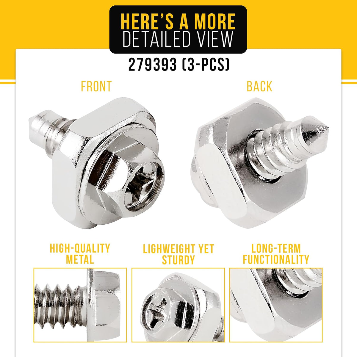 Dryer Terminal Block Screws for Kenmore 110.6095799 (3-Pack)