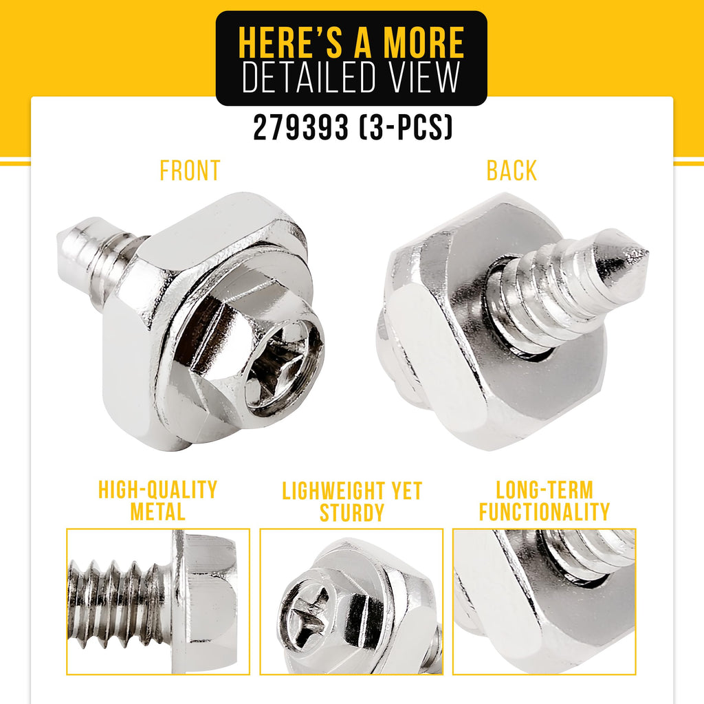 Dryer Terminal Block Screws for Whirlpool YMED3100DW1 (3-Pack)