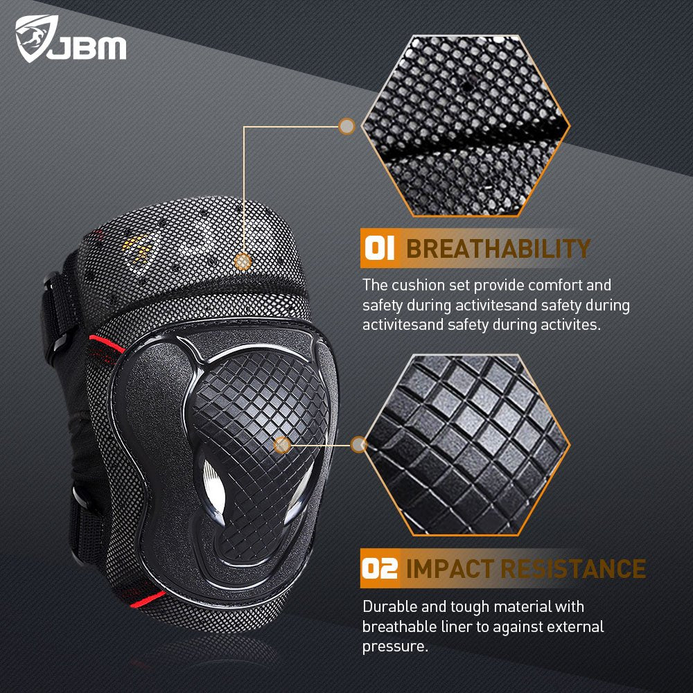 Teenager Adult Bike Knee Pads and Elbow Pads with Wrist Guards Protective Gear Set for Biking, Riding, Cycling and