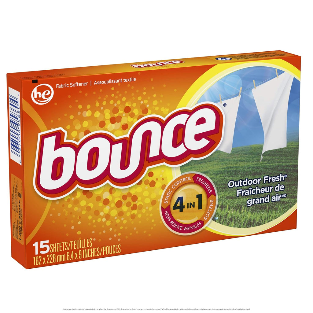 Outdoor Fresh Scented Fabric Softener Dryer Sheets, 15 Count