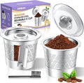 Reusable K Cups for Keurig 1.0: Dual-Layer Mesh No Grounds Pods | 2 PCS Stainless Steel Coffee Filters for Cleaner