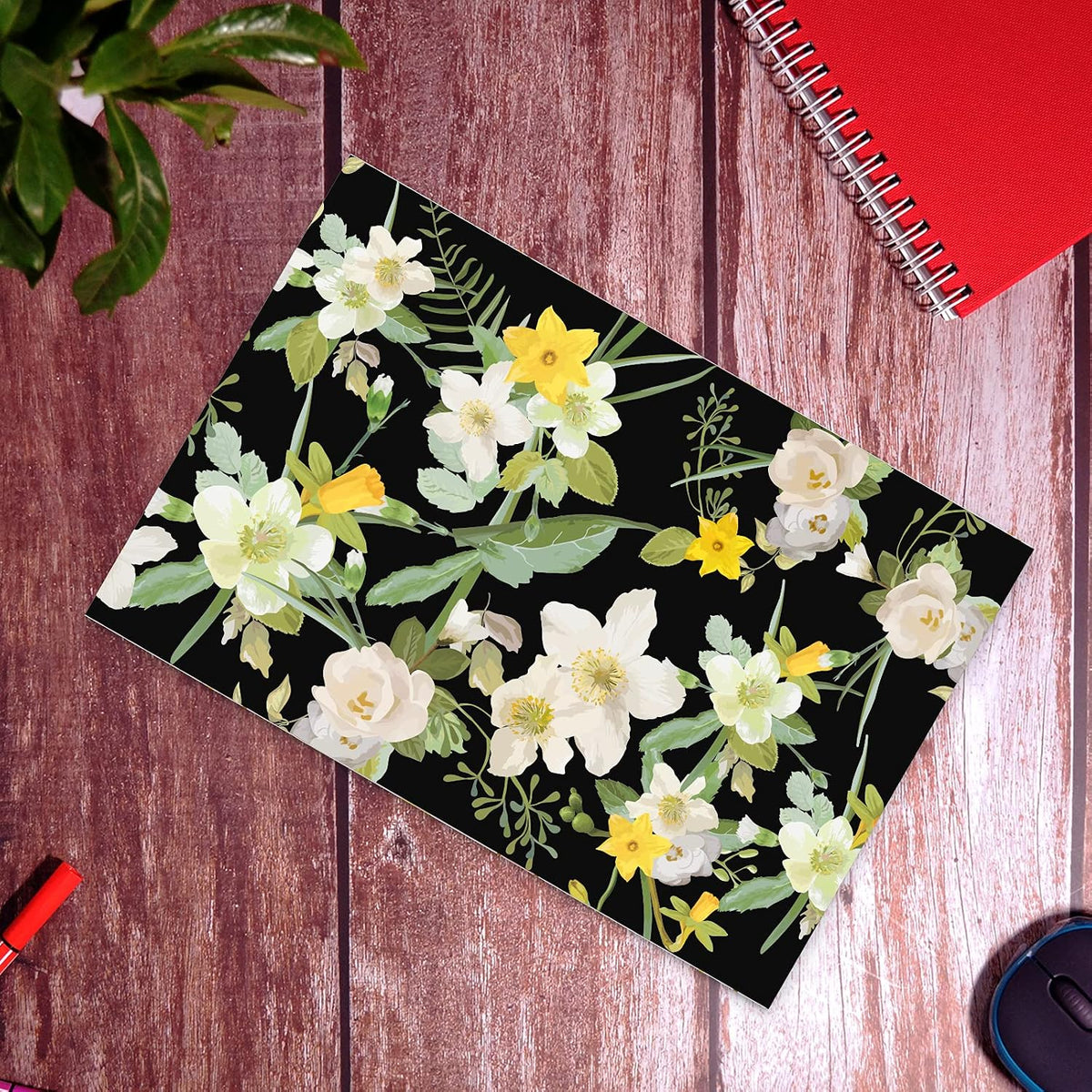 10" x 13"(100 pcs) Poly Mailer Mailing Black Flower Envelope