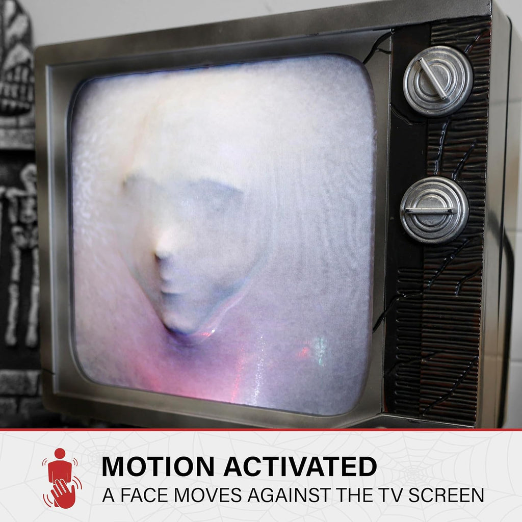 Haunted TV by Tekky, Battery-Operated, Motion Activated Animatronic Television with Sound Effects and Lights for