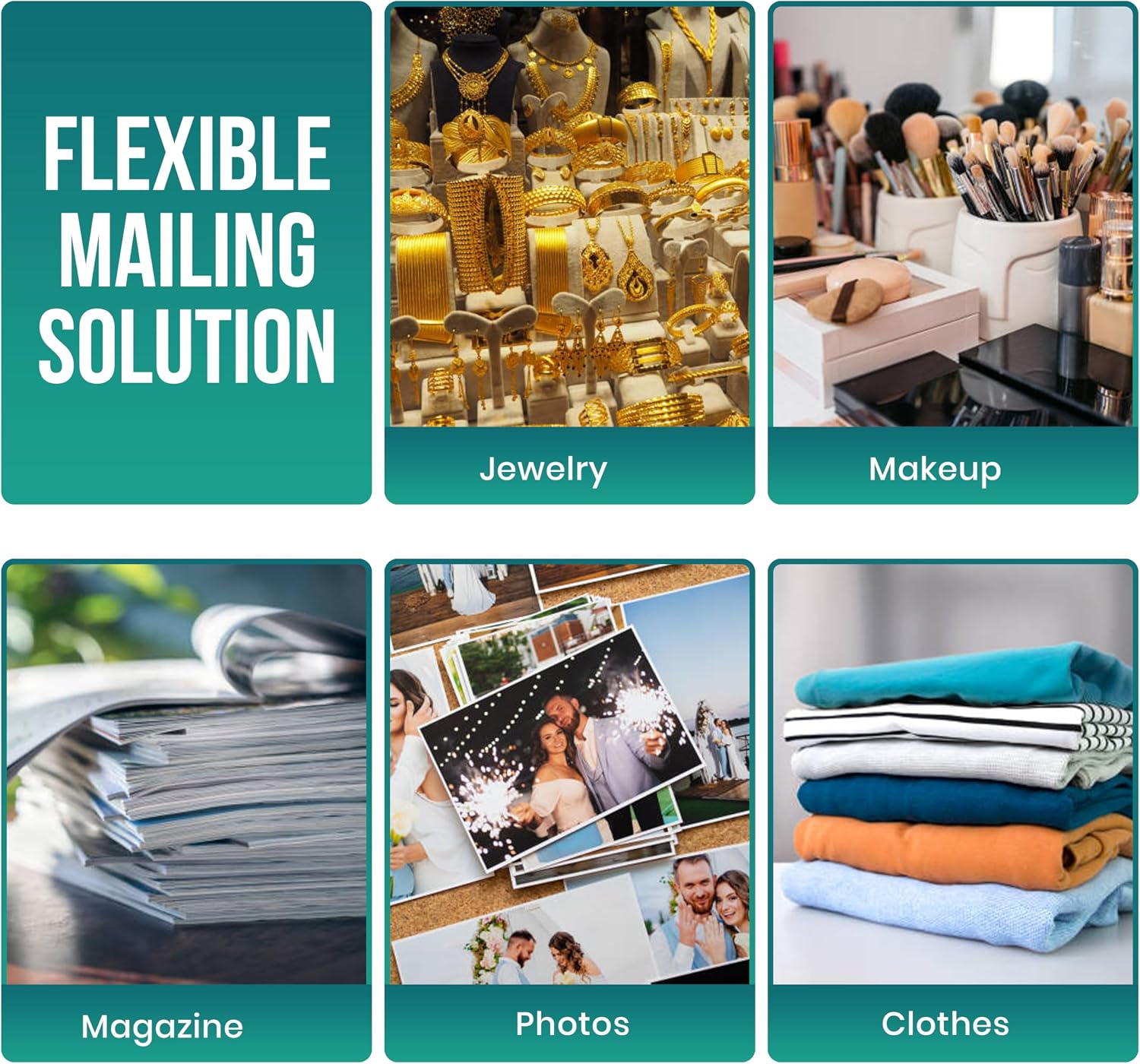 #2 7.5x10.5 [3000 Pack] Teal Poly Mailers Shipping Bags, Strong Mailing Envelopes, Multipurpose Mailers, Waterproof &
