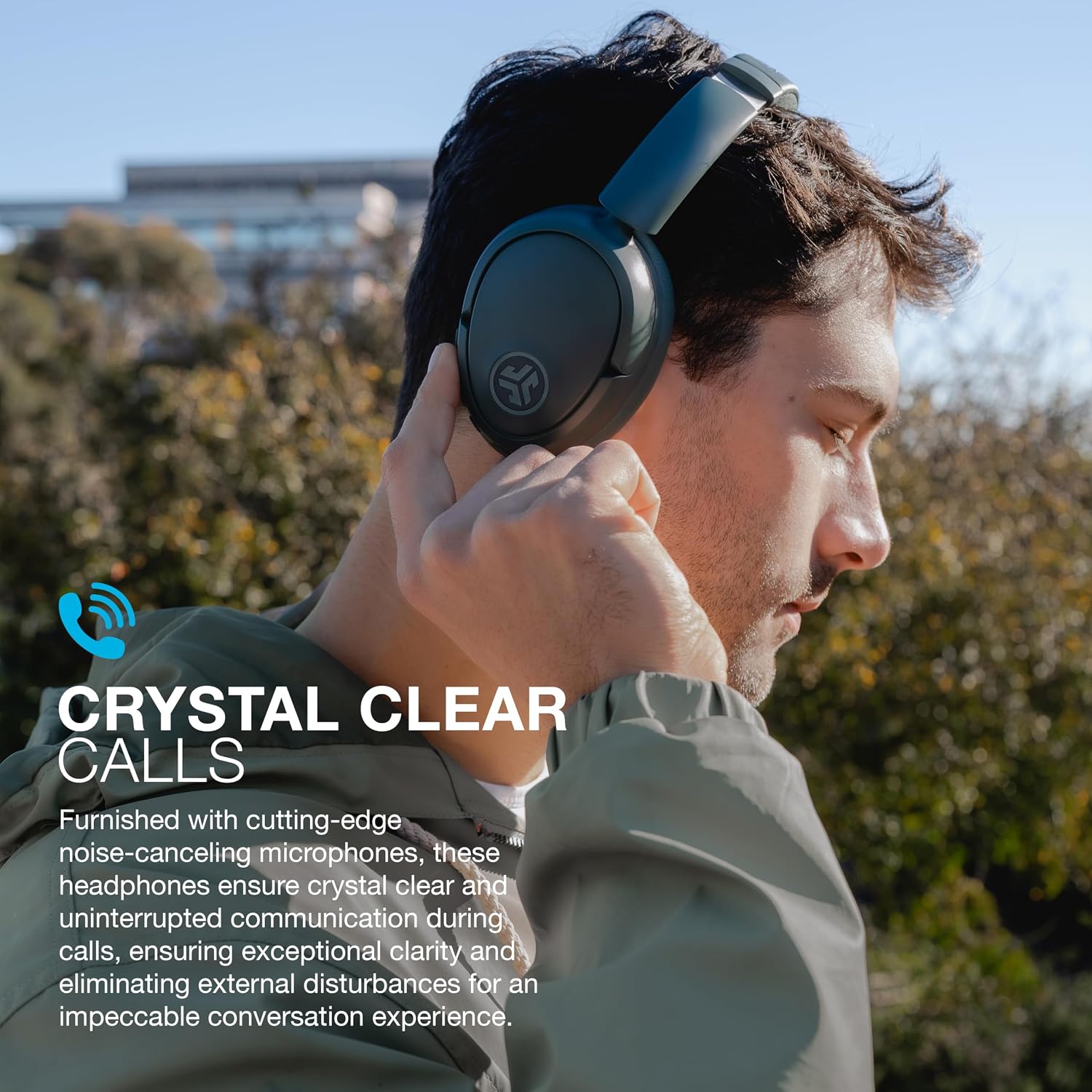 JBuds Lux ANC, Over Ear Headphones, Active Noise Cancelling, Bluetooth, Spatial Audio, Sage