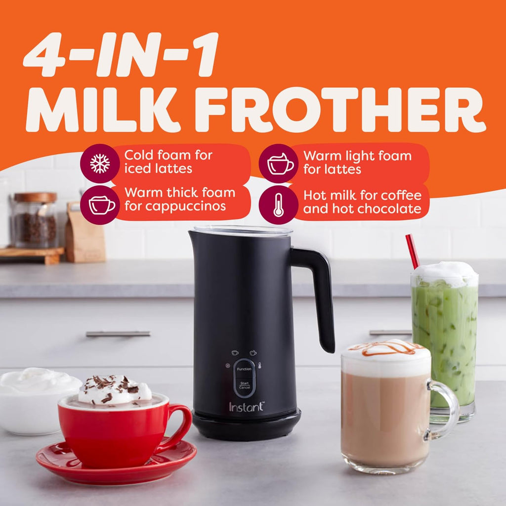 Milk Frother, 4-in-1 Electric Milk Steamer, 10oz/295ml Automatic Hot and Cold Foam Maker and Milk Warmer for Latte