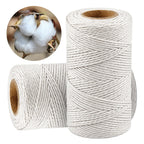 2PCS 328Ft 2MM Natural Cotton Twine String for Kitchen & Crafts