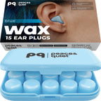PQ Wax Ear Plugs for Sleeping, Silicone, Blue, 15 Count