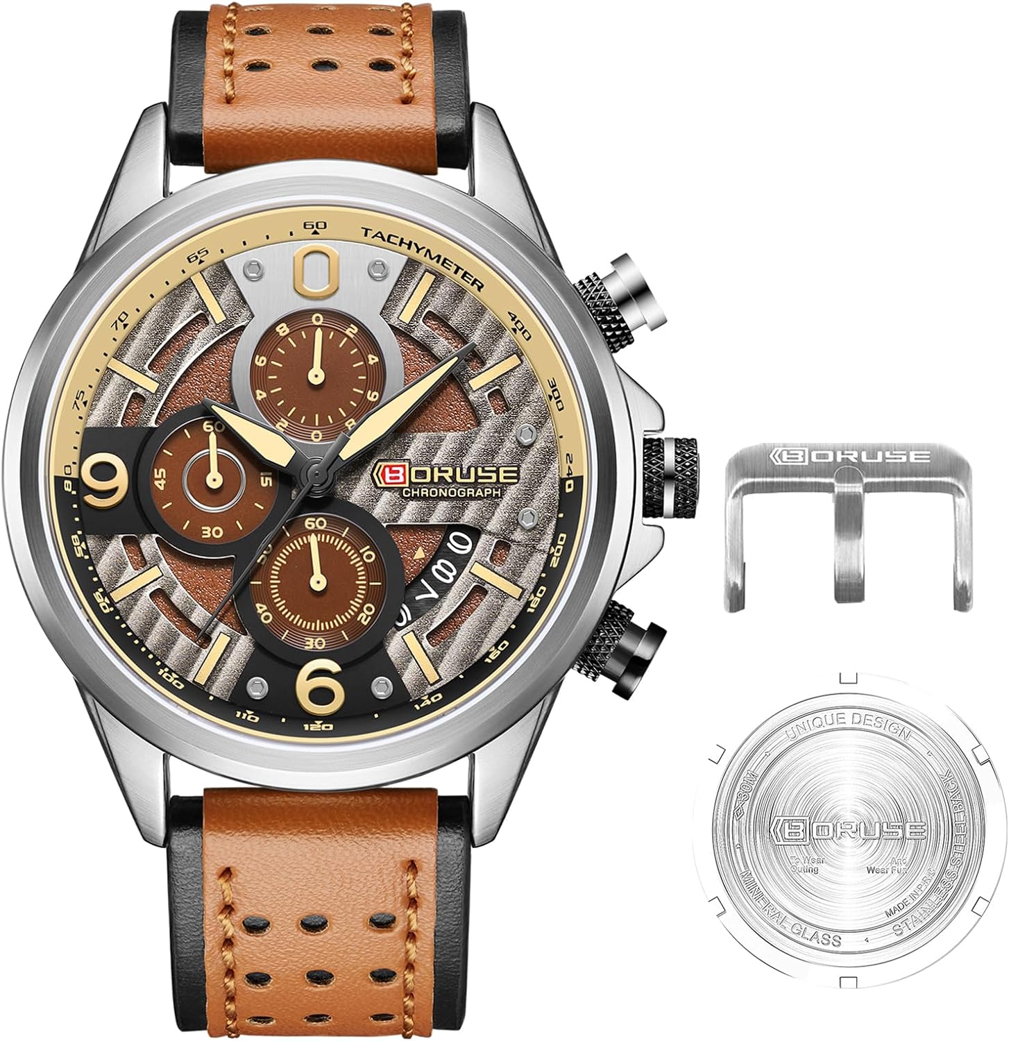 Men Watches Unique Casual Watch Big Face Fashion Chronograph | Luxury Dress Waterproof Analog Quartz WristWatch with