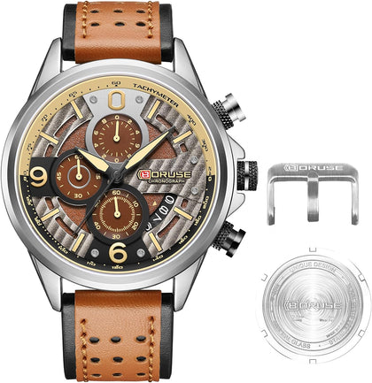 Men Watches Unique Casual Watch Big Face Fashion Chronograph | Luxury Dress Waterproof Analog Quartz WristWatch with