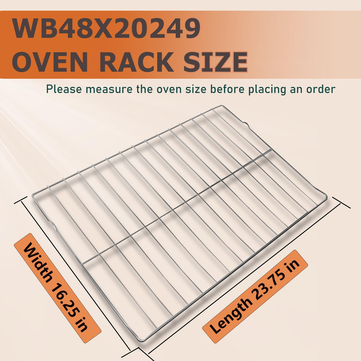 WB48X20249 Oven Rack, 23.75"L x 16.25"W, Compatible with GE Oven Parts