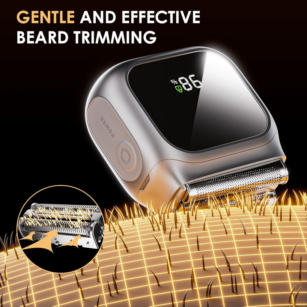 Electric Razor for Men,Innovative Mirror-Like Design,Beard Trimmer for Men with 20,000 RPM Motor,LED Display,3
