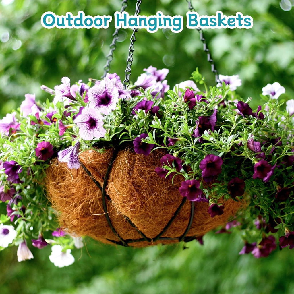 2 Pack 18 Inch Round Coco Liners Replacement, 100% Natural Coconut Coir Liners for Hanging Baskets, Garden Flower