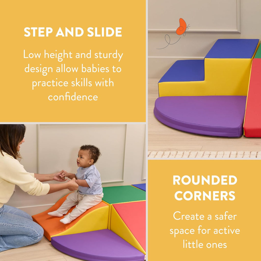 Little Haven Step & Slide Wall Climber, Indoor Playset, Assorted, 6-Piece