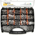 744PCS Stainless Steel Hex Bolt Kit,Size SAE 1/4-20 5/16-18 3/8-16