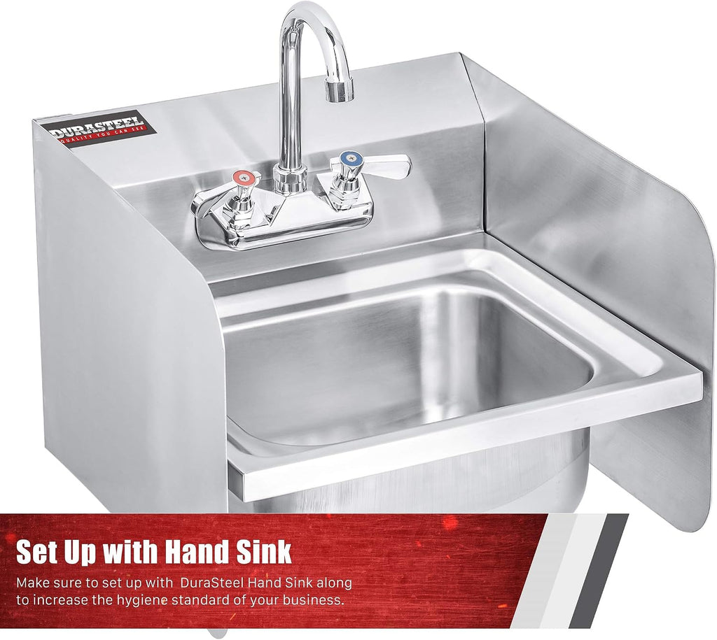 Stainless Steel Sink Splash Guard - 17" x 12" Wall Mount Commercial Kitchen Shield - Kitchen Safety & Hygiene Cooking