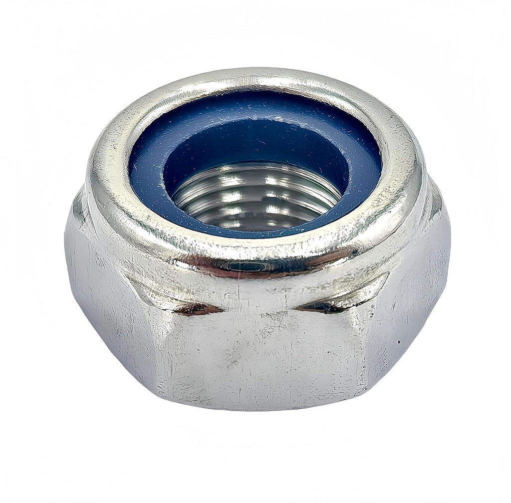 20Pcs M10 x 1mm Nylon Insert Hex Lock Nuts, 304 Stainless Steel Locknuts,Silver Tone (M10x1)