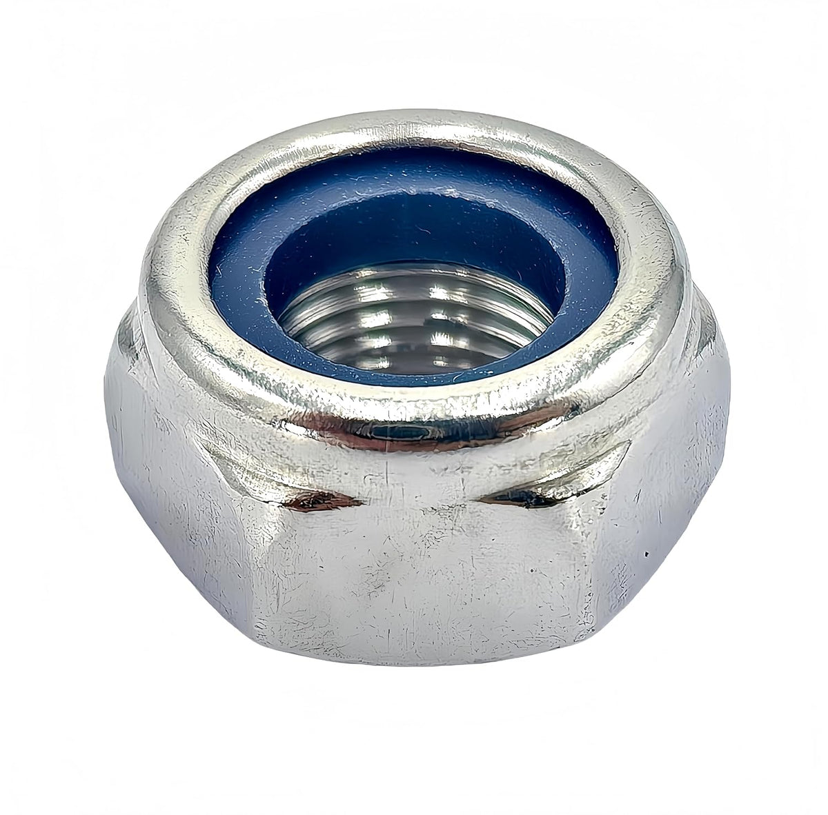 20Pcs M10 x 1mm Nylon Insert Hex Lock Nuts, 304 Stainless Steel Locknuts,Silver Tone (M10x1)