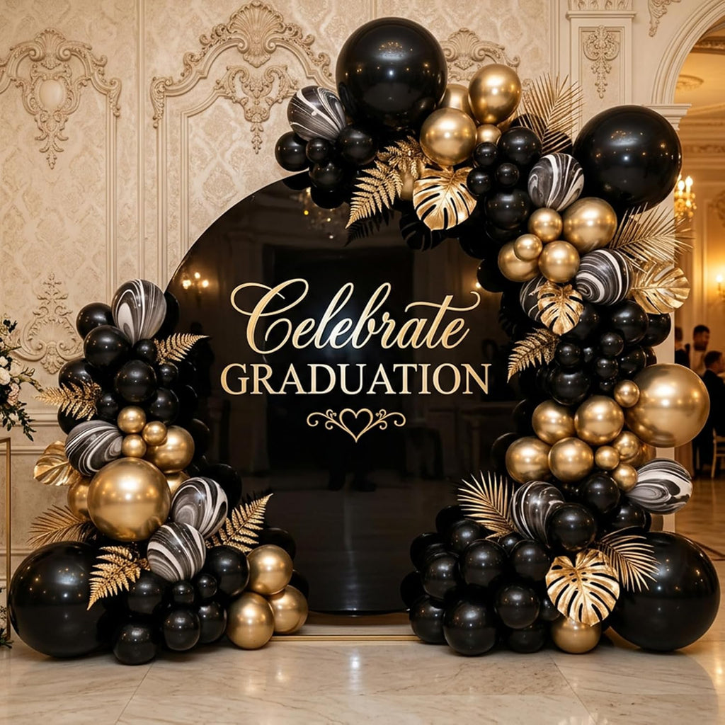 Gold Balloons 129pcs Different Sizes 18 12 10 5 Inch, Metallic Gold Balloon Garland Arch Kit for Graduation Party