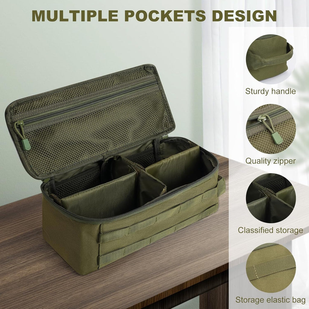 First Aid Bag Empty Pill Box Organizer,Tactical Medical Bag Case,Portable EDC Travel Medicine Pill Bottle Organizer